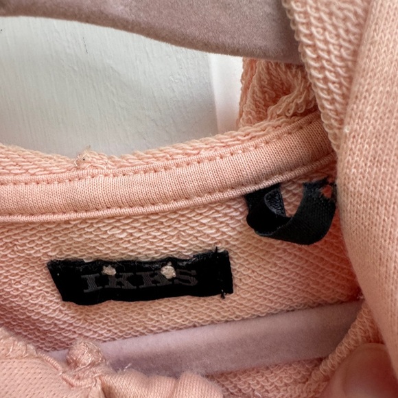 Ikks 3T Girls Orange/Peach/Apricot Zip-Up Hoodie Sweatshirt with Lace Trim - Picture 5 of 6